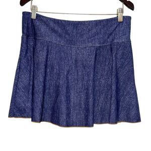 QVC Tankini Swim Skirt Blue Denim Like Print Size 12